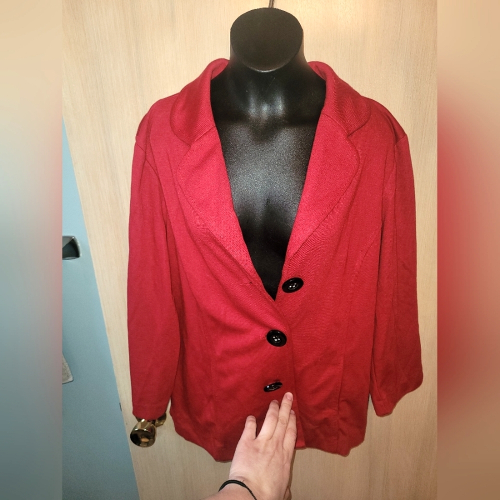 Notations Red Casual Jacket Size Medium - image 1